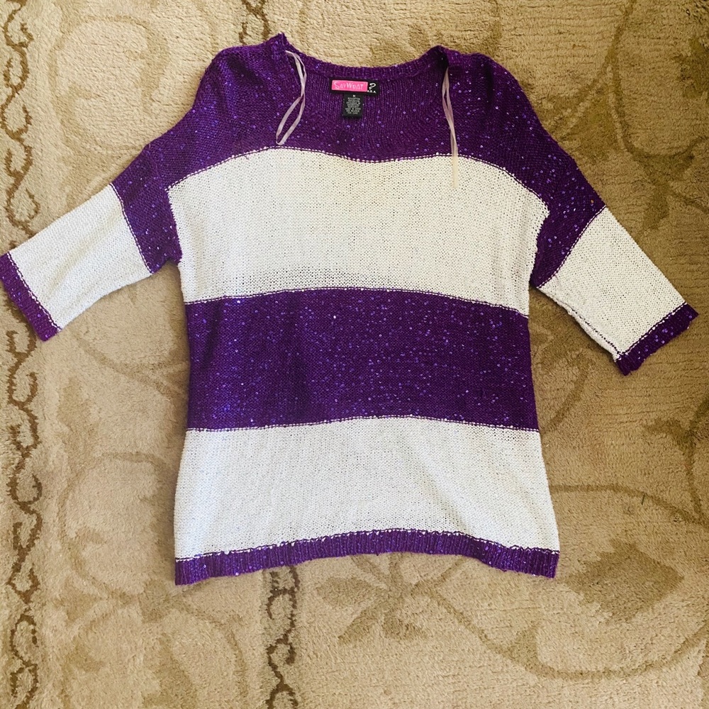 Purple/White Sweater